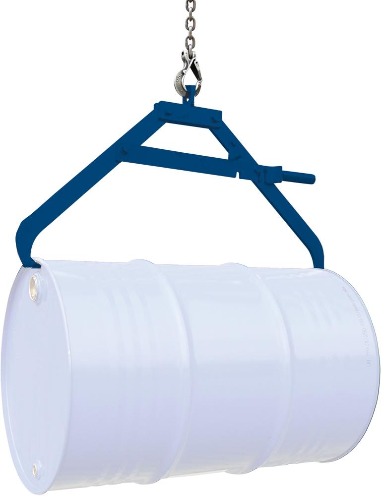 Fass-Scherengreifer Kran 1 x liegendes Fass Tragkraft 360kg enzianblau RAL 5010