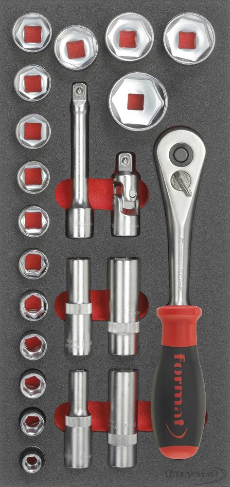 Werkzeugmodul 1/3 188x395x30mm Steckschlüssel 1/2" FORMAT