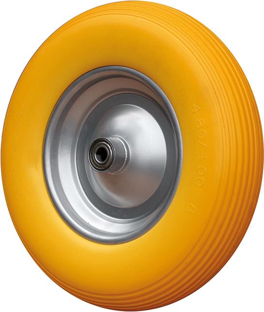 Rad vollgeschäumt 400/100Kugellager u. Achse 17mm