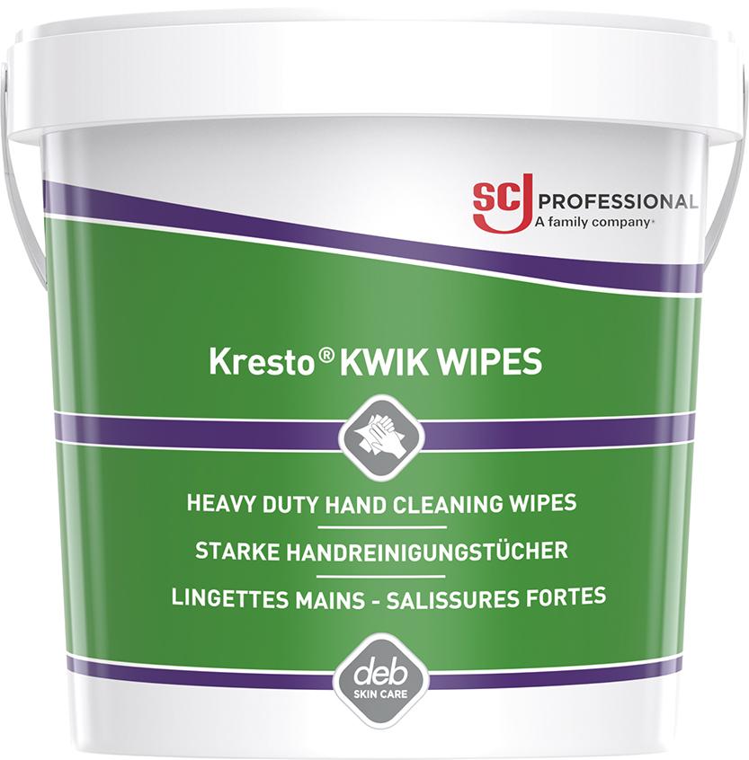 Kresto KWIK WIPES Handreinigungstücher 70 Tücher Eimer starke Verschmutzungen