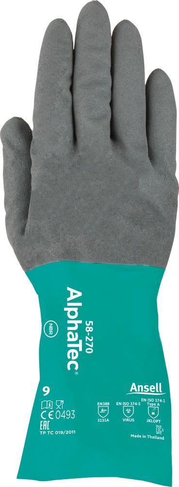 Handsch.AlphaTec 58-270, Gr. 9, schwarz/grün Ansell