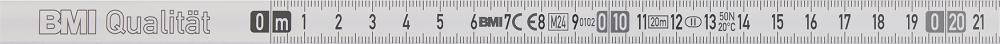 Kapselbandmaß Stahl weiß 10mx13mm Maßanfang A Flextop BMI