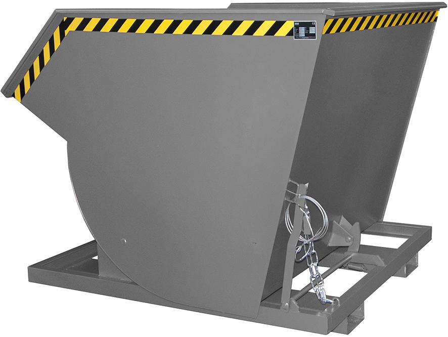 Kippbehälter BKM 2000 l B1560xT1810xH1480 mm RAL7005 Tragkraft 3000kg mit Abrollsystem
