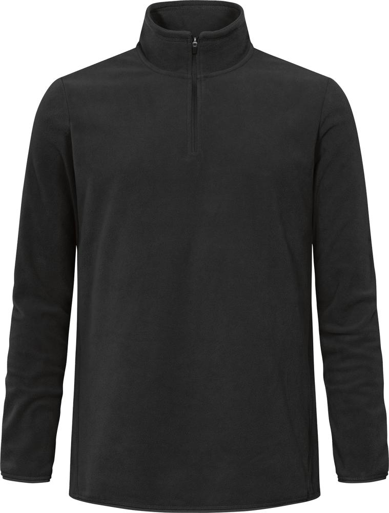 Men`s Fleece Troyer recycled, black, Gr.3XL