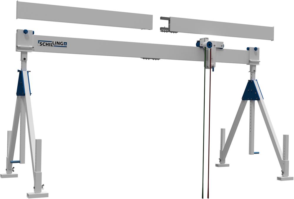 Aluportalkran stationär H2786-4336 mm 3000 kg TL 6000 mm Alu-Doppel-Träger