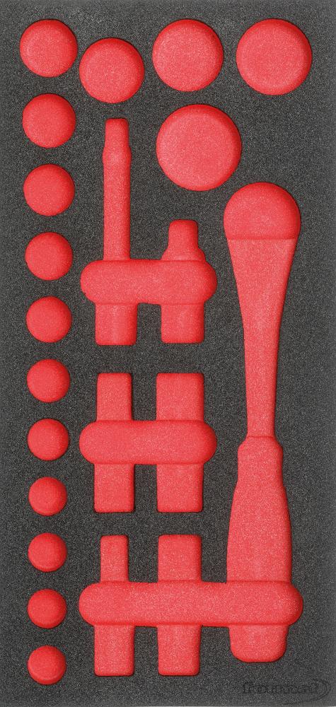 Werkzeugmodul 1/3 leer 188x395x30mm Steckschlüssel 1/2" FORMAT