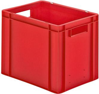 Transport-Stapelkasten B400xT300xH320 mm rot, geschlossen mit Griffloch LA-KA-PE