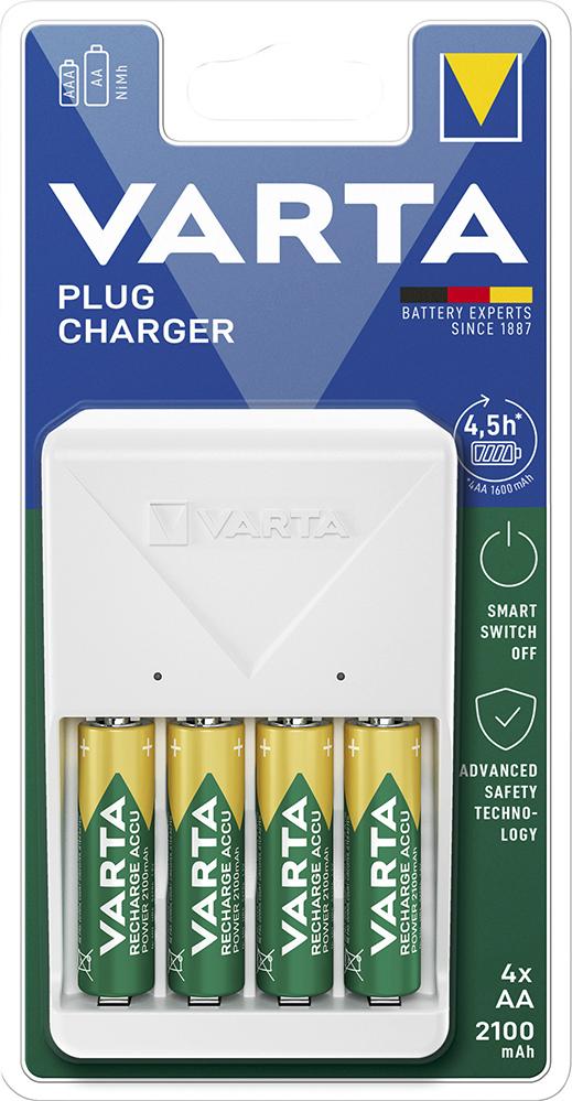 VARTA Plug Charger 4x AA 56706 2100mAh