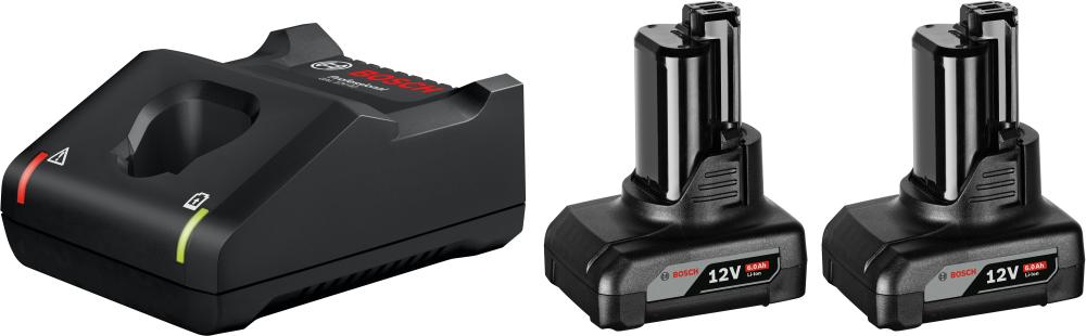 Akku-Starter Set 12,0V 2 x 6,0 Ah Bosch Ladegerät GAL 1240 Karton