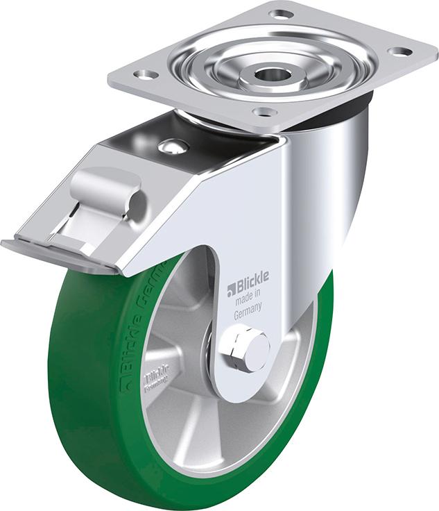 Lenkrolle m. Feststeller Rad-D180mm Polyurethan L-ALST 180K-FI
