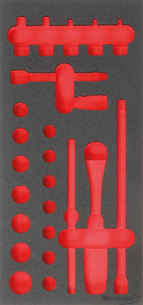 Werkzeugmodul 1/3 leer 188x395x30mm Steckschlüssel 3/8" FORMAT