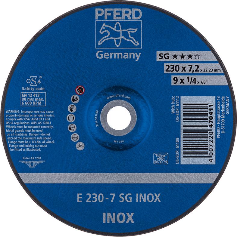 Schruppscheibe gekröpft für V2A A30NSG 125x4,1mm PFERD
