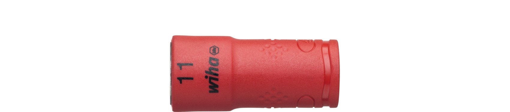 Wiha Steckschlüsseleinsatz isoliert 1/4" Außensechskant 11,0 mm x 42 mm (43096)