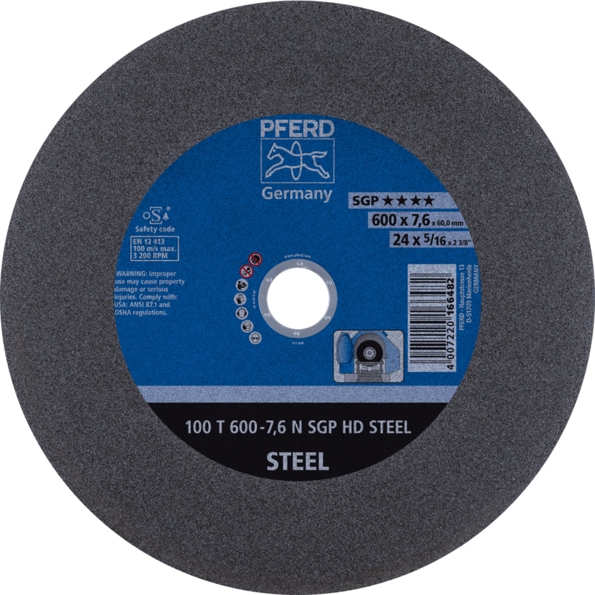 PFERD TOOLS HEAVY DUTY SGP bis Ø 2000 mm 100 T 600-7,6 N SGP HD STEEL/60,0