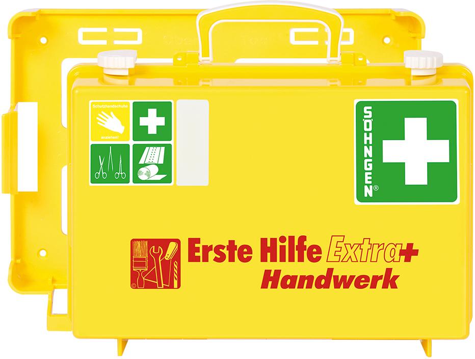 Erste-Hilfe-Koffer Extra+Handwerk, DIN 13157, gelb