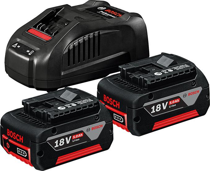 Akku-Starter Set 2x 18,0 V 5,0 Ah Bosch Ladegerät GAL1880CV Karton