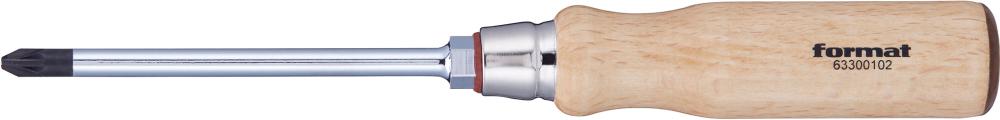 Schraubendreher mit Holzheft PZ1x80mm FORMAT