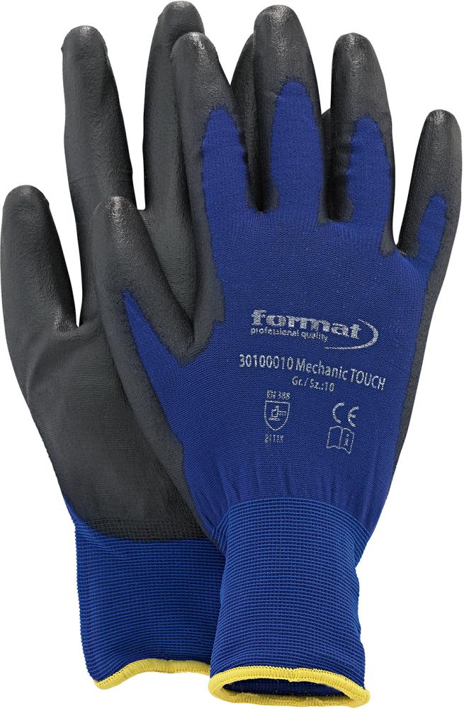 Handschuh MechanicTouch, Gr.8,blau/schw.,FORMAT
