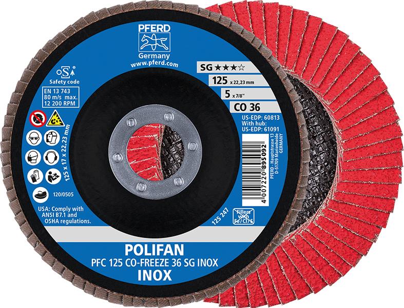 Fächerschleifscheibe COFREEZE gewölbt 115mm K36 Pferd