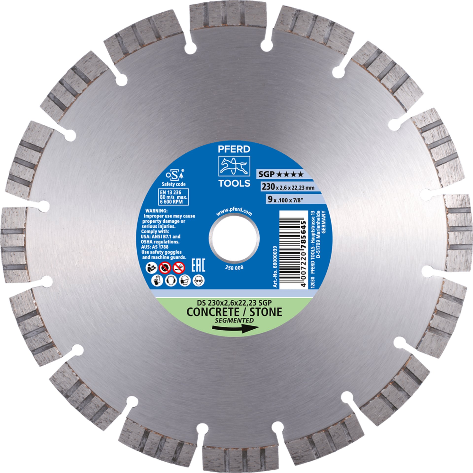 PFERD TOOLS Diamantwerkzeuge für die Bauindustrie DS 300 x 3 x 25,4 SGP