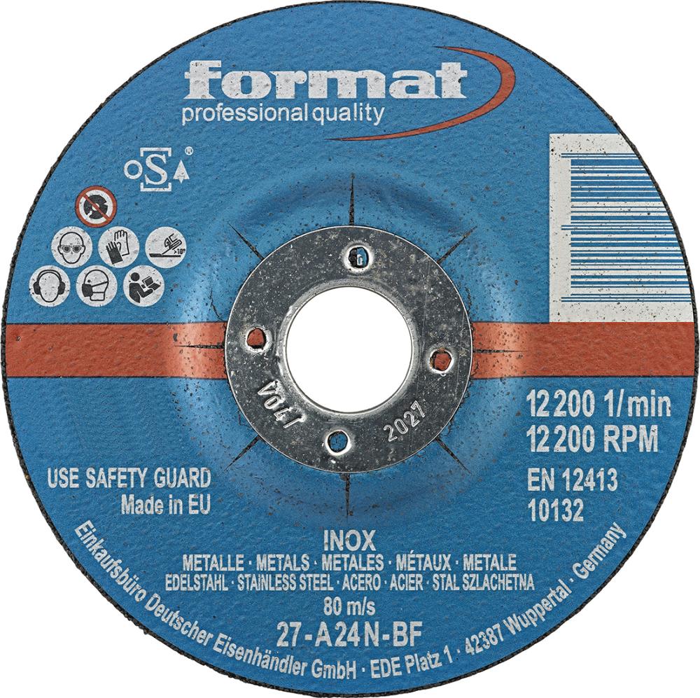 Schruppscheibe gekröpft für V2A 115x6mm FORMAT
