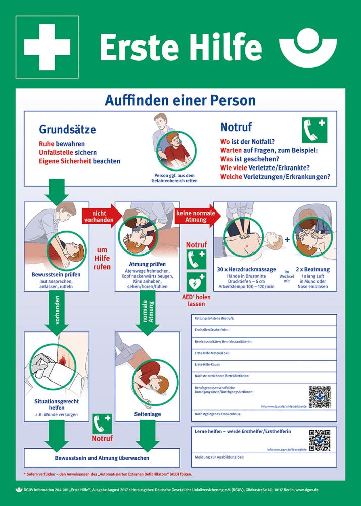 Hinweisschild Kunstst. B400xH560 mm Anleitung Erste Hilfe SafetyMarking