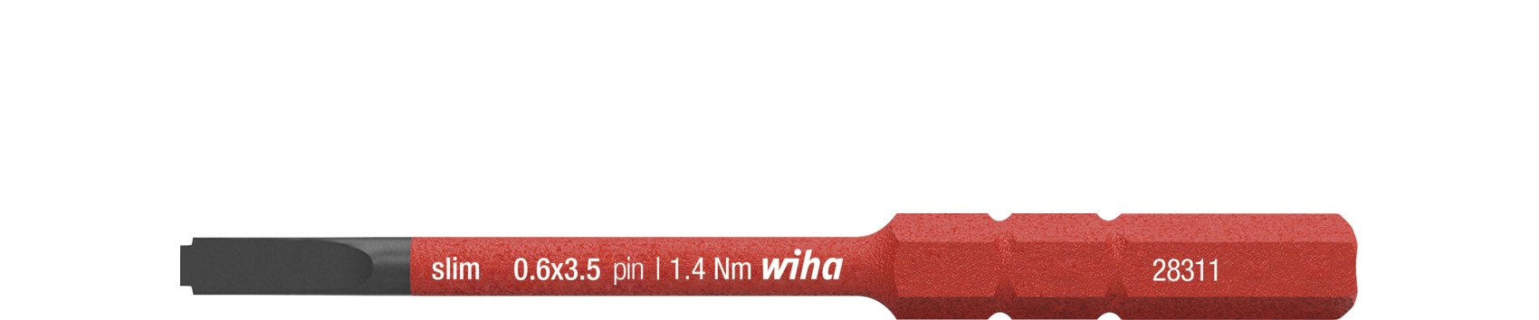 Wiha Bit slimBit electric Schlitz mit Zapfen 3,5 mm x 75 mm (44385)