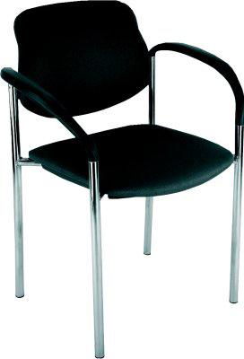 Besucherstuhl STYL 4L mit Armlehne chrom / blau chrom / blau