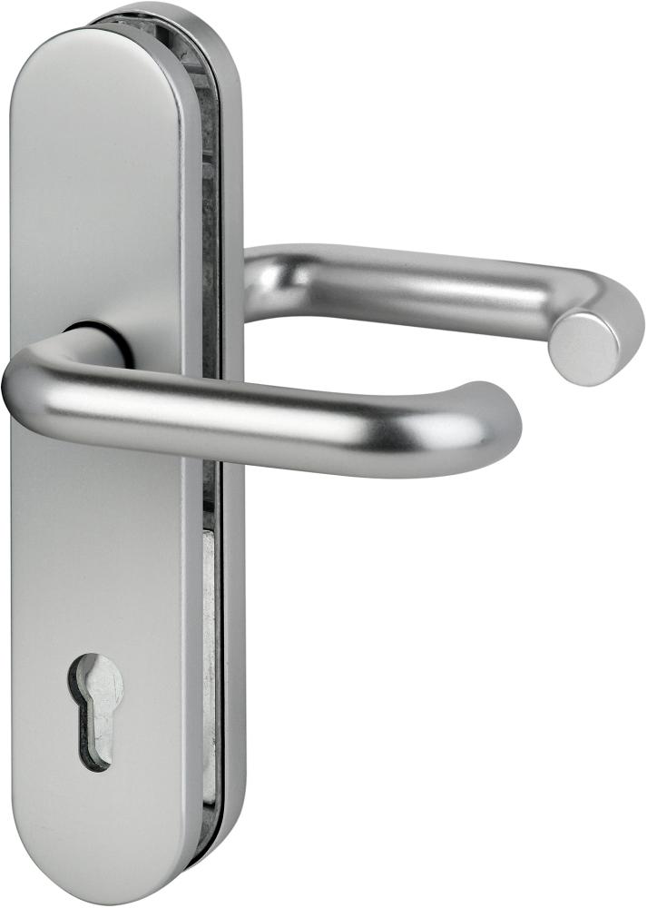 Drücker-Garnitur, SI-DRG Logo 8753/7203, LS ov.,12mm,ES1/PZ 72/8, ER,TS 35-45