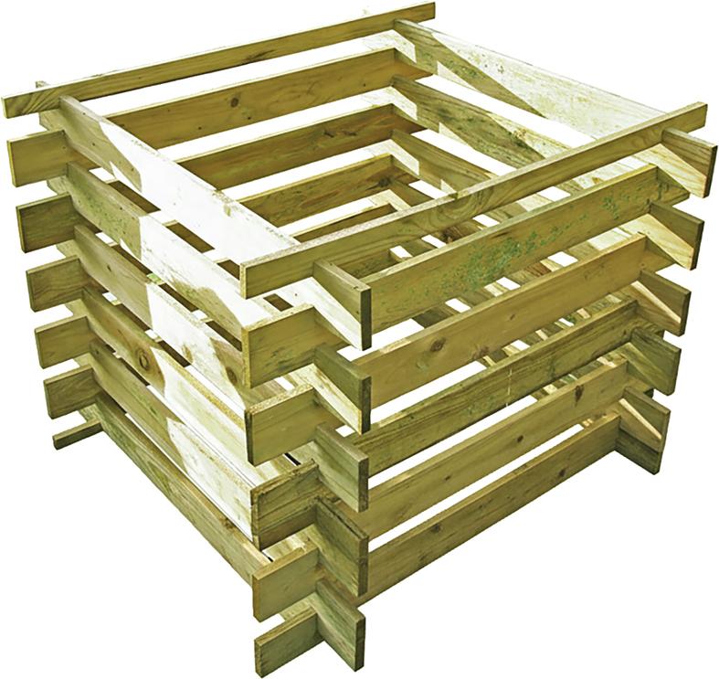 BODO Holzkomposter 120 x 120 x 70 cm, Stecksystem kdi-grün
