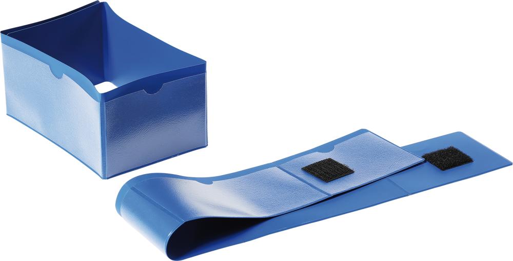 Palettenfuß-Banderole B140xH65/90x65 mm blau mit Klettverschluss VE 50 Stück
