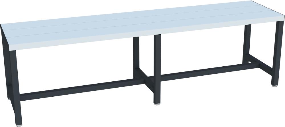 Umkleidesitzbank PVC einseitig RAL 7016 B1500xT370xH430mm