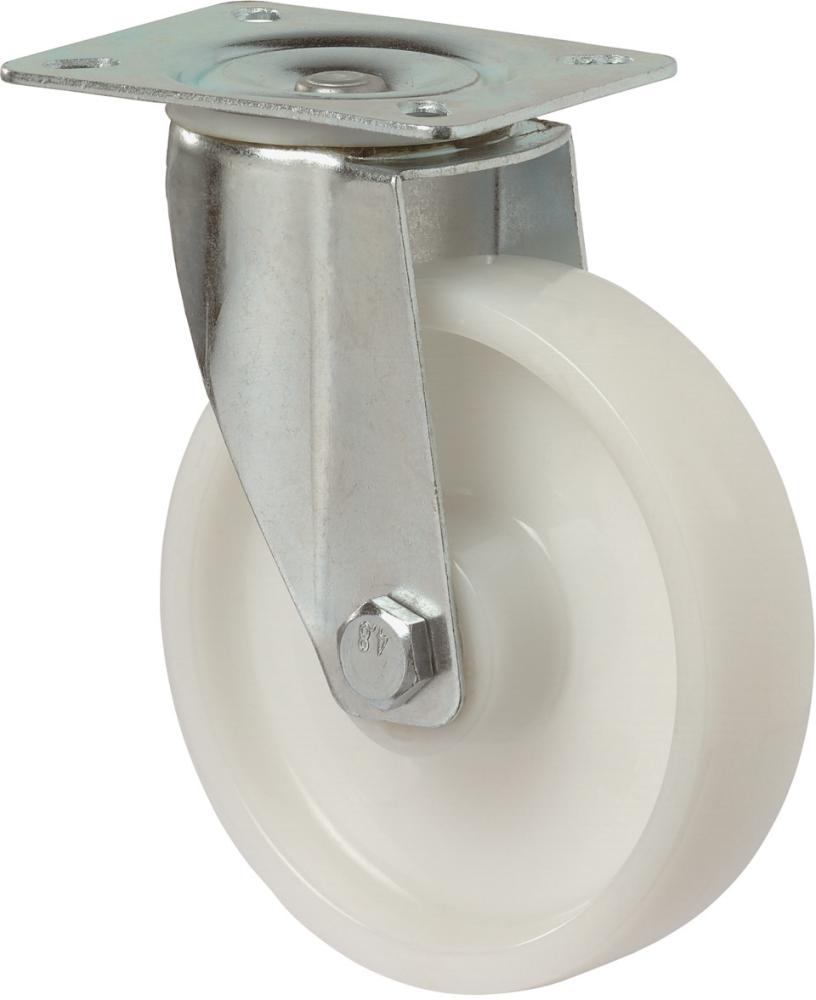 Lenkrolle 150mm L400.B10 Platte,Kst.weiß,RL L400.B10.150 BS ROLLEN
