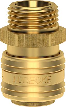 SchnellverschlusskupplungNW 7,2mm, Messing, Serie ES, AG G3/8" LÜDECKE