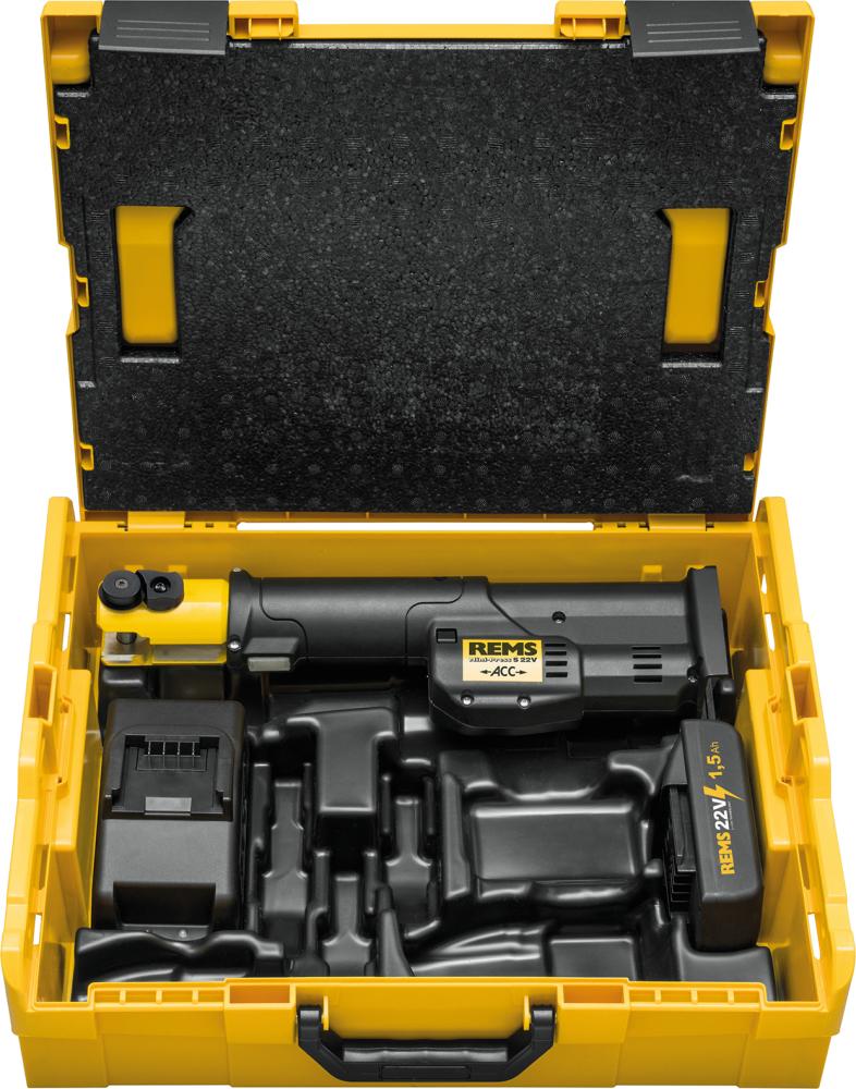 Mini-Press S22 V ACC Basic-Pack in L-Boxx RemsD10 - 40mm,D 3/8 - 1 1/4"für Pressverbindungen