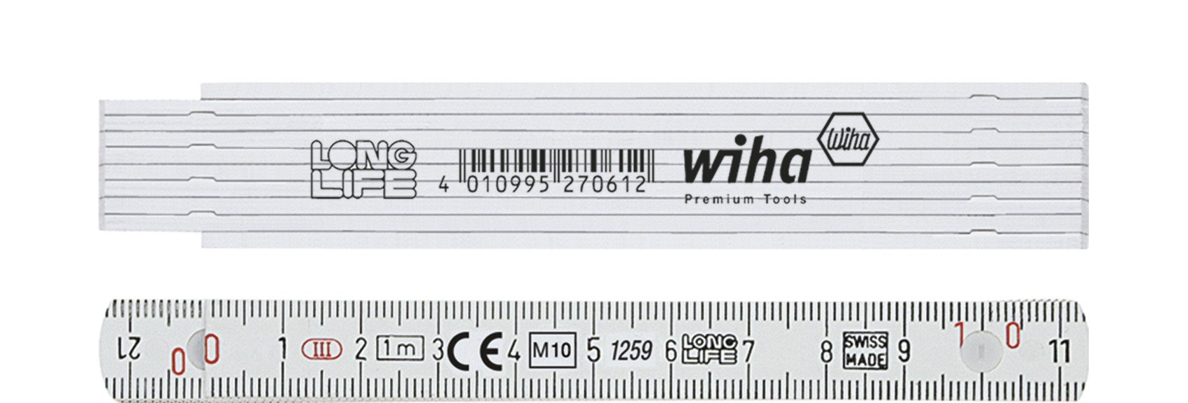 Wiha Gliedermaßstab Longlife® 1 m metrisch, 10 Glieder 13 mm (27061)