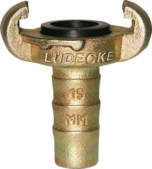 Klauen-Schlauchkupplung DIN 3489, Temperguss, Tülle 13mm, 1/2" LÜDECKE