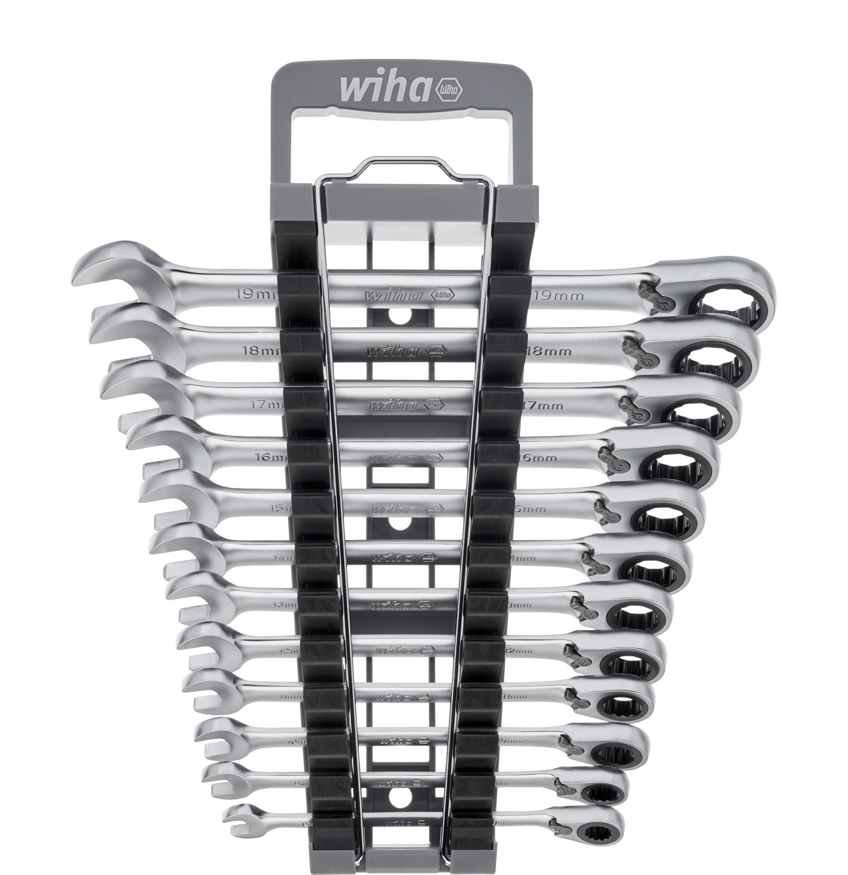 Wiha Ringratschen-Gabelschlüssel Set 12-tlg. umschaltbar in Halter (44661)