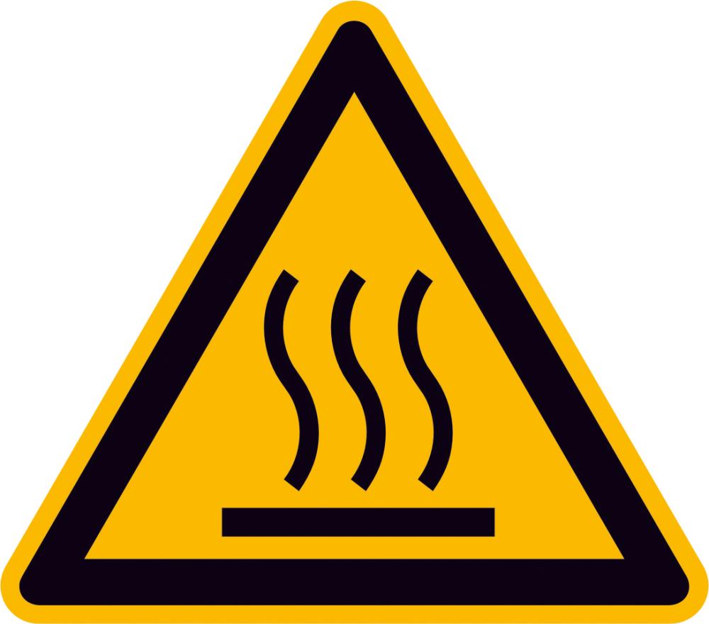 Warnschild, Warnung vor heißer Oberfläche