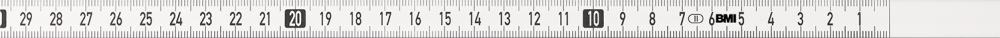 Bandmaß selbstklebend 2mx13mm weiß rechts BMI