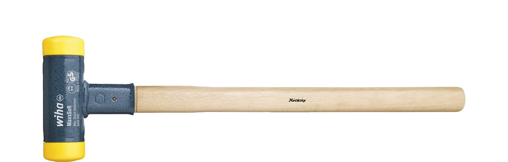 Wiha Schonhammer rückschlagfrei mit Hickory-Holzstiel, Rund-Schlagkopf 70, 430 mm (02099)