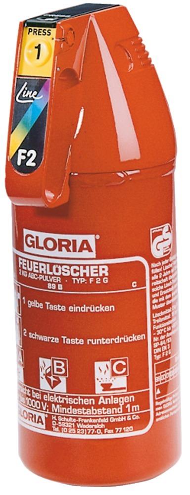 Auto-Pulverlöscher 2 kg F 2 G Gloria