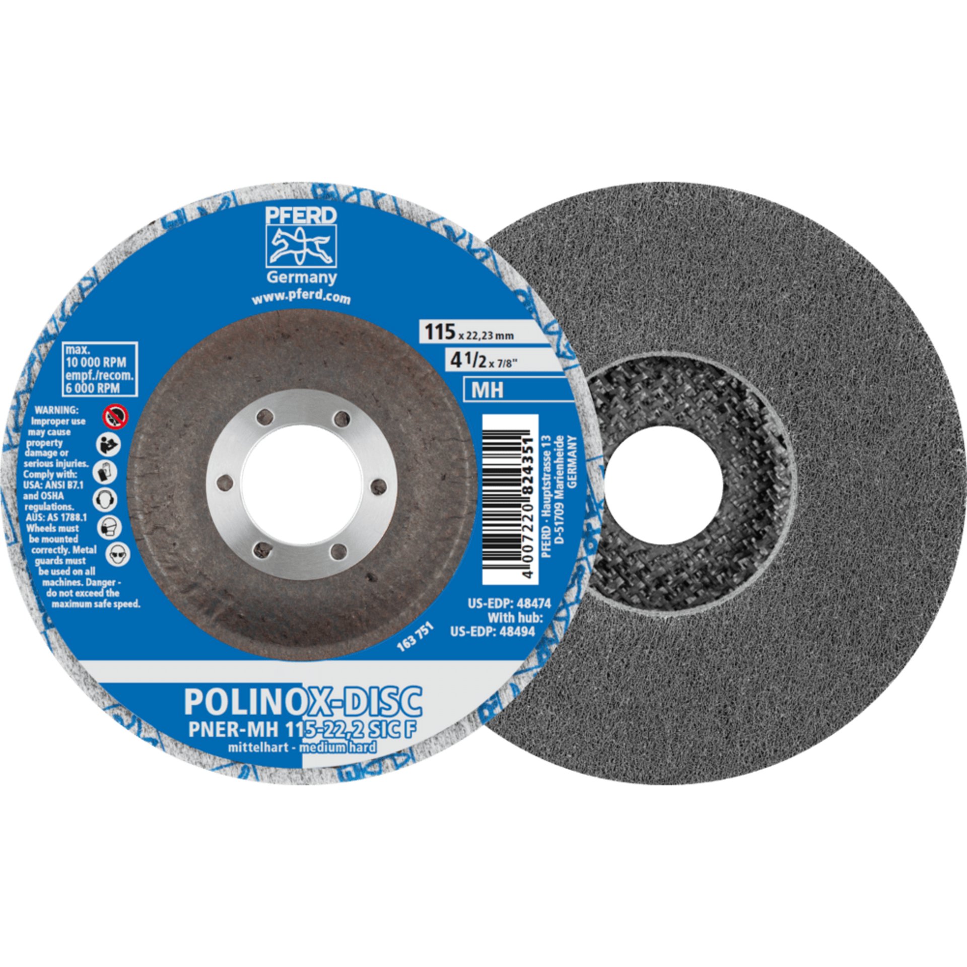 PFERD TOOLS Vlieswerkzeuge DISC PNER-MH 115-22,2 SiC F