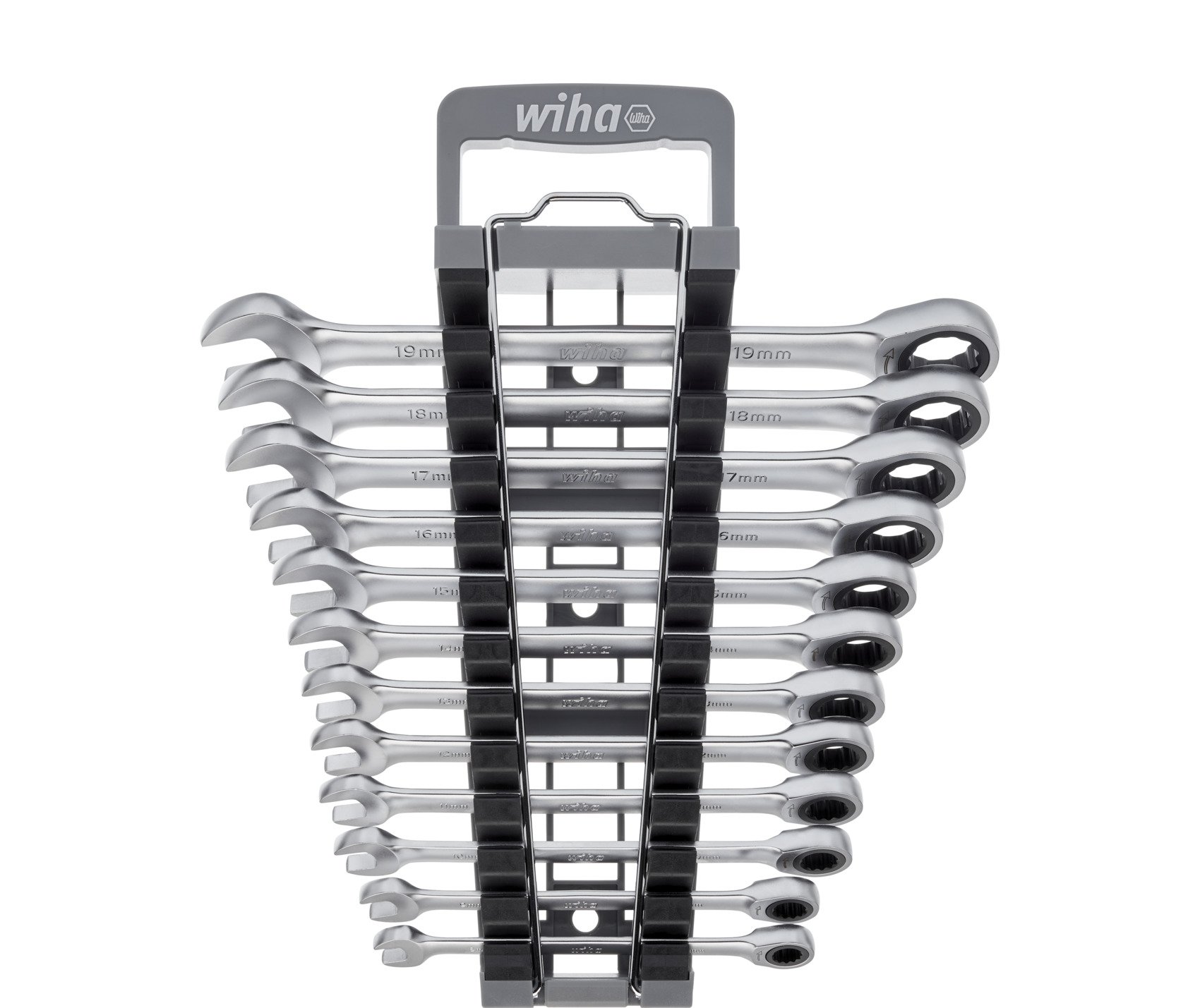 Wiha Ringratschen-Gabelschlüssel Set 12-tlg. in Halter (44665)