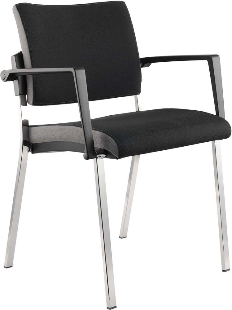 Besucherstuhl Premium Schwarz ( 2 Stühle Set)