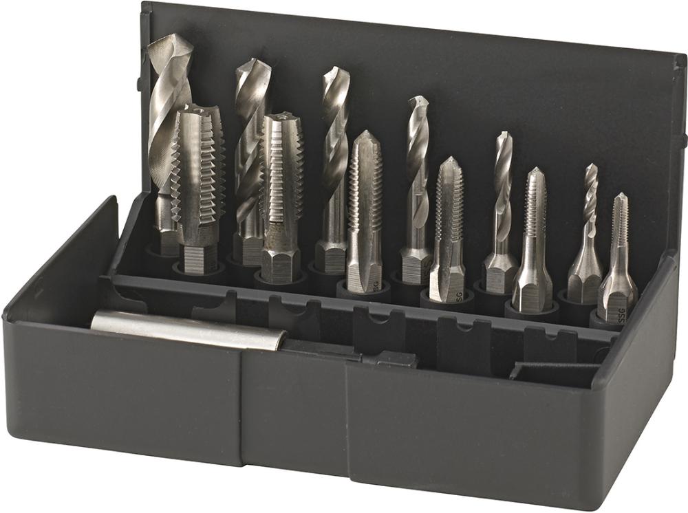 Bit-Satz Einschnittgewindebohrer M3-M10 + Spiralbohrer + Bit-Halter
