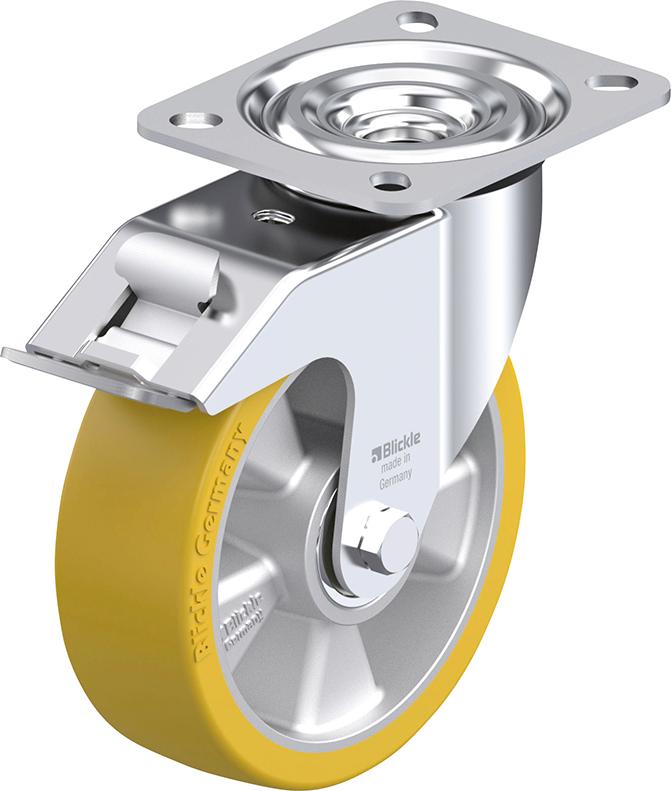 Lenkrolle m. Feststeller Rad-D125mm Polyurethan L-ALTH 125K-FI