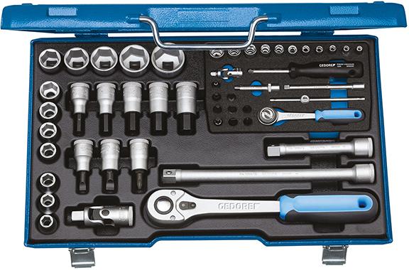 Steckschlüssel-Garnitur 1/4"+1/2" 19V20U-10 50-teilig Gedore