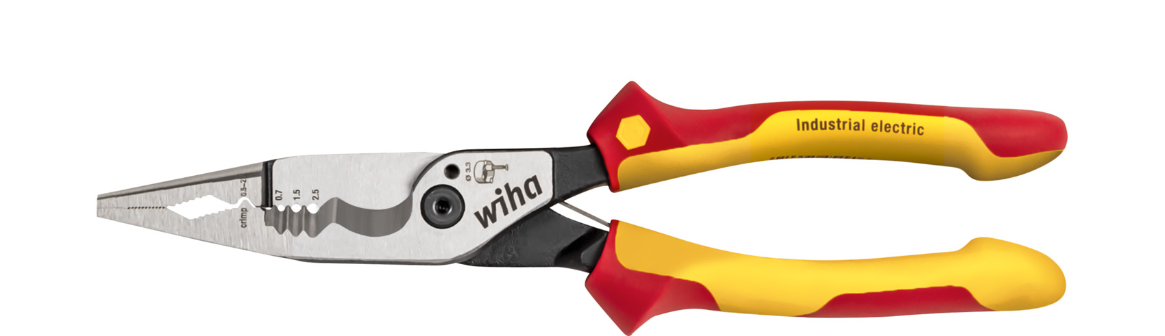 Wiha Multifunktionszange 8in1 Industrial electric mit ein- und ausschaltbarer Öffnungsfeder (45705)