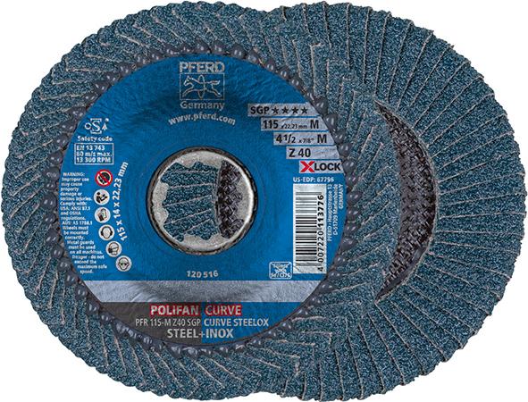 Fächerschleifscheibe X-LOCK, Zirkonkorund CURVE, Ø 125 mm, radial